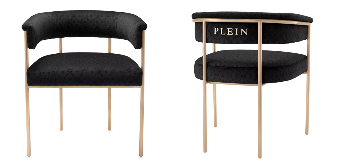 Стул Philipp Plein Dining Chair Monogram Чёрный