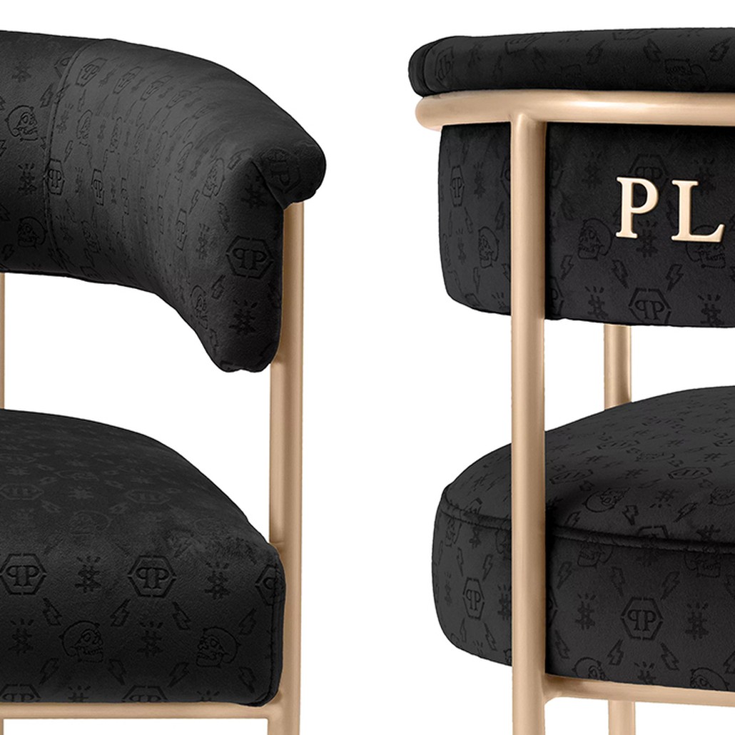 Стул Philipp Plein Dining Chair Monogram Чёрный