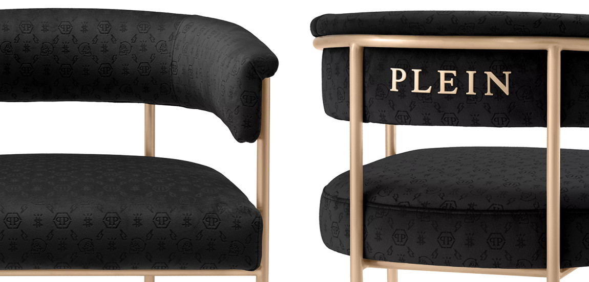 Стул Philipp Plein Dining Chair Monogram Чёрный