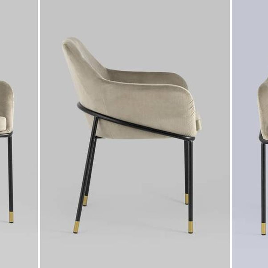 Стул Sandra Chair Велюр цвет Шампань