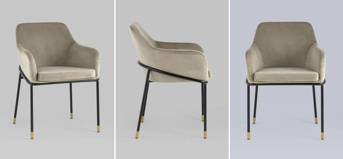 Стул Sandra Chair Велюр цвет Шампань