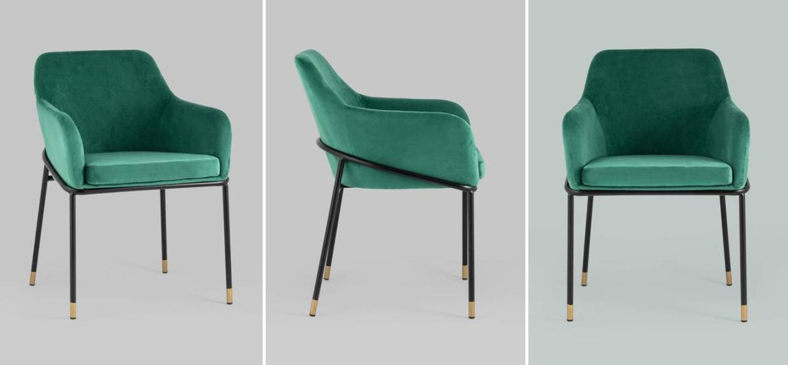 Стул Sandra Chair Зеленый Велюр