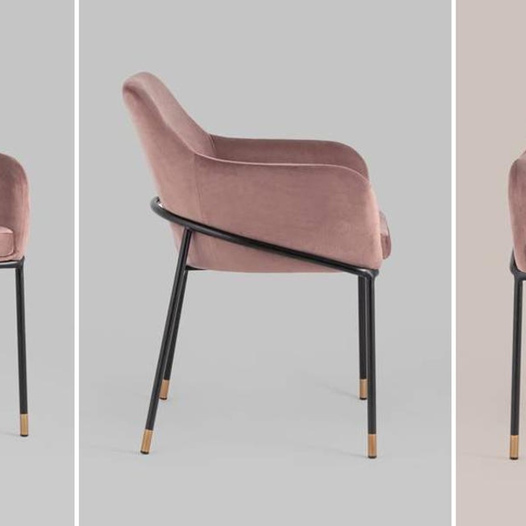 Стул Sandra Chair Пыльно-Розовый Велюр