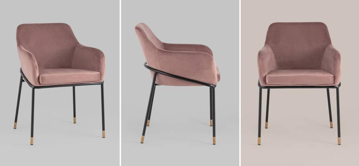 Стул Sandra Chair Пыльно-Розовый Велюр