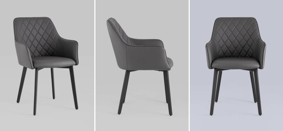 Стул Seoul Chair Серая Экокожа