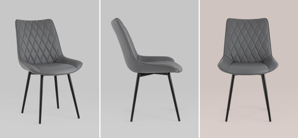 Стул Seoul S Chair Серая Экокожа