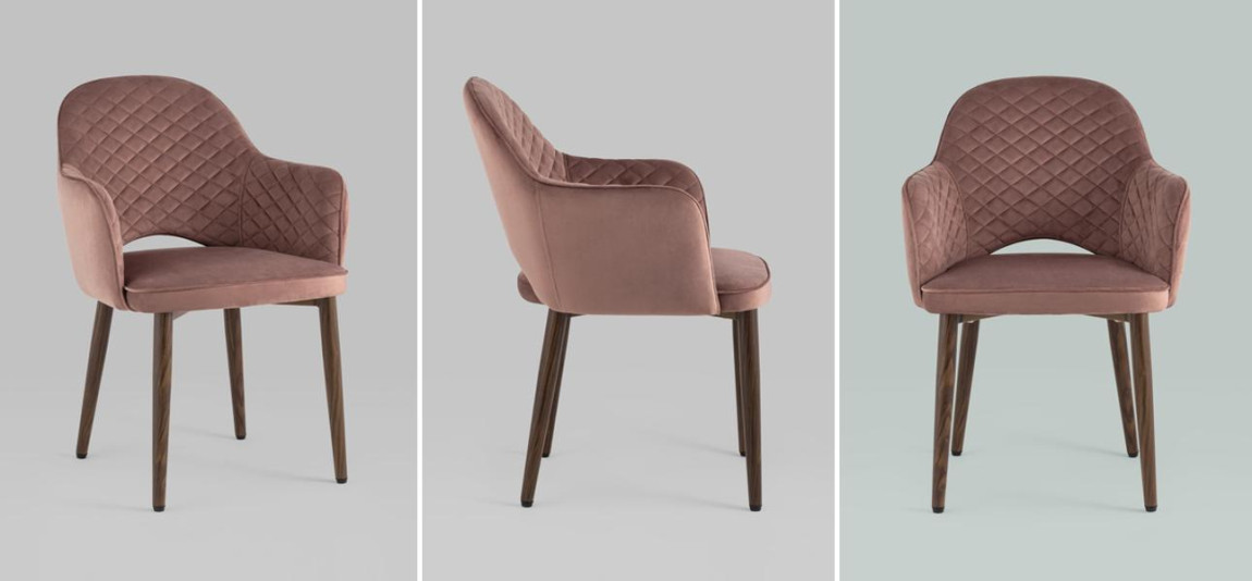 Стул SHARRON ромбы Пыльно-Розовый