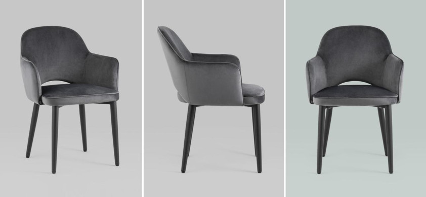 Стул SHARRON Серый Велюр