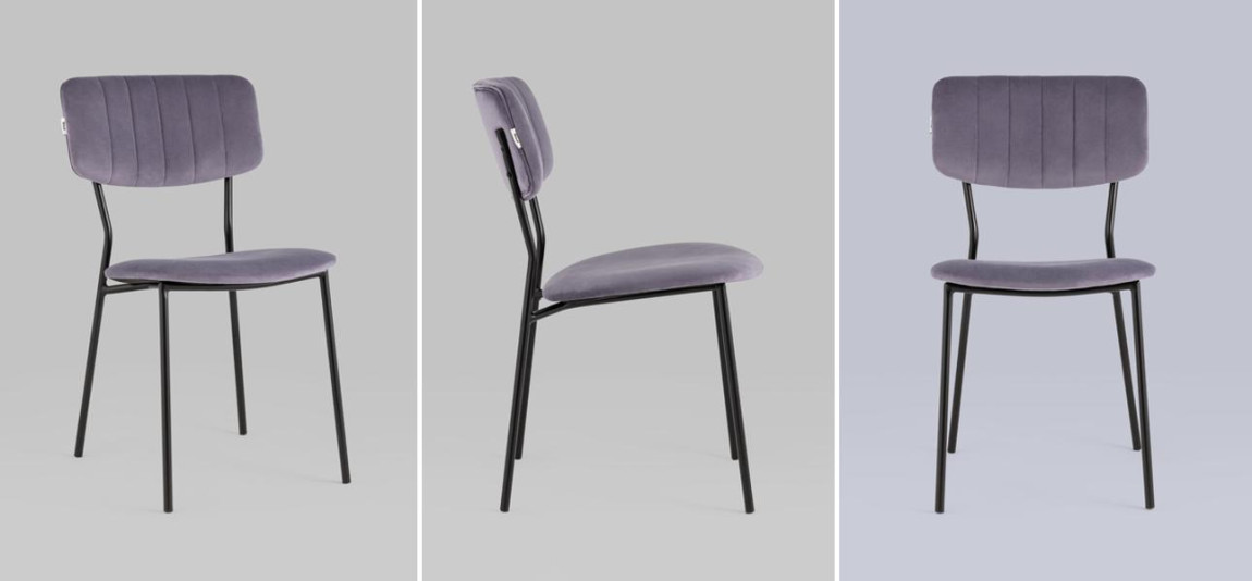 Стул Singer Chair без подлокотника Пыльно-Сиреневый Велюр