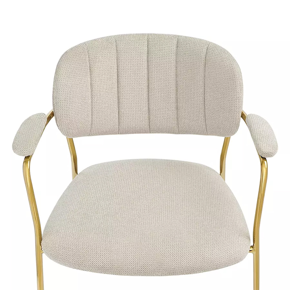 Стул Singer Chair с подлокотниками серый на золотистых ножках