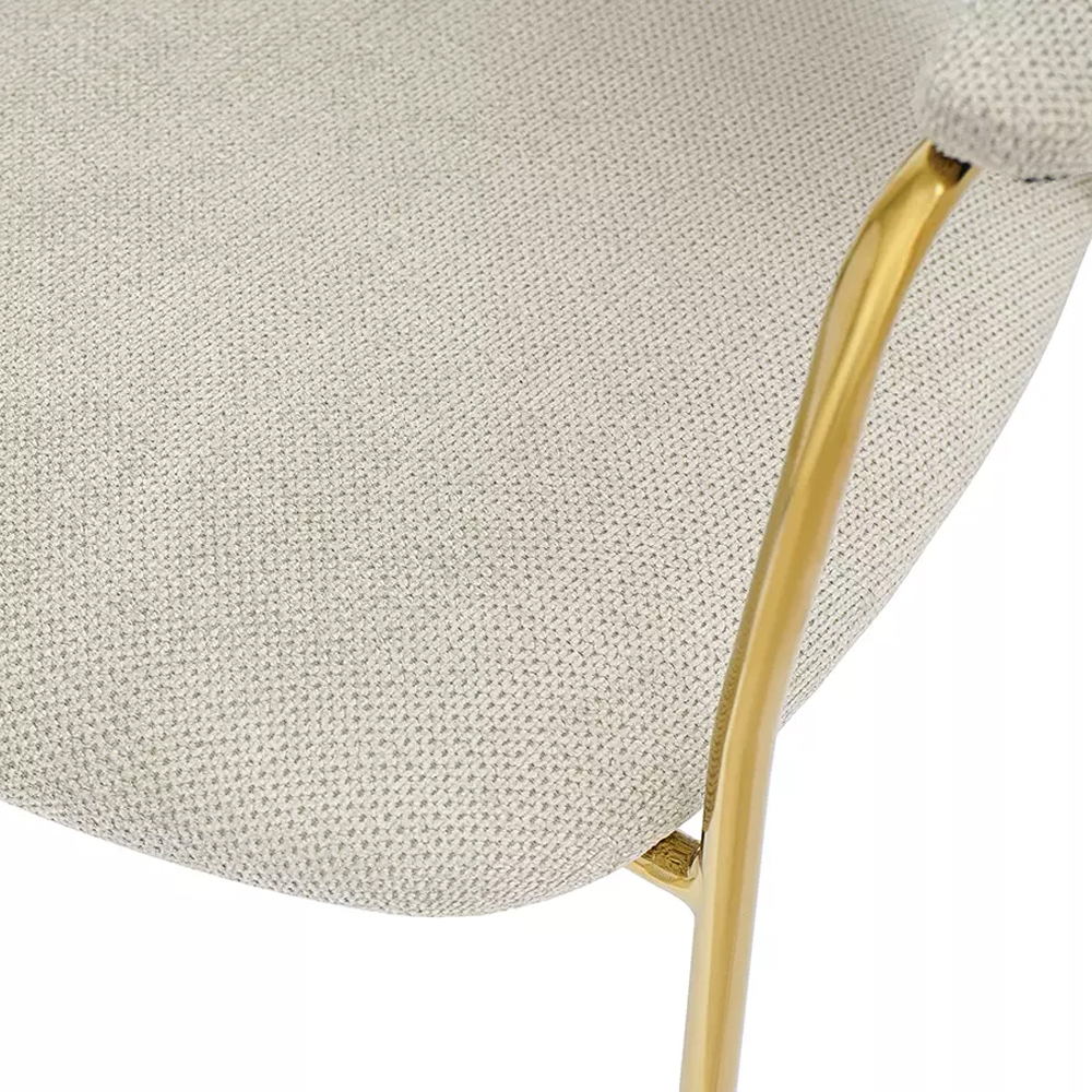 Стул Singer Chair с подлокотниками серый на золотистых ножках