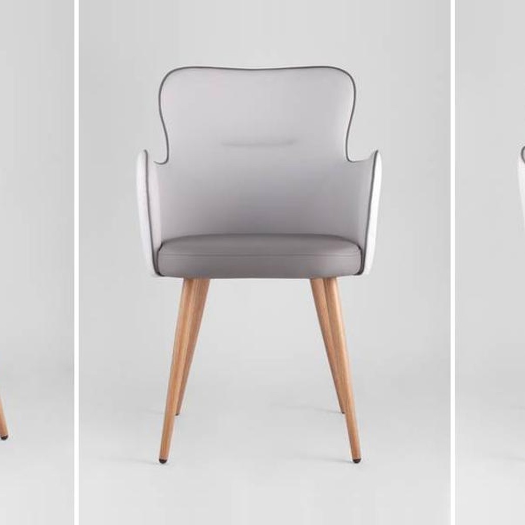 Стул Space Chair Серая Экокожа