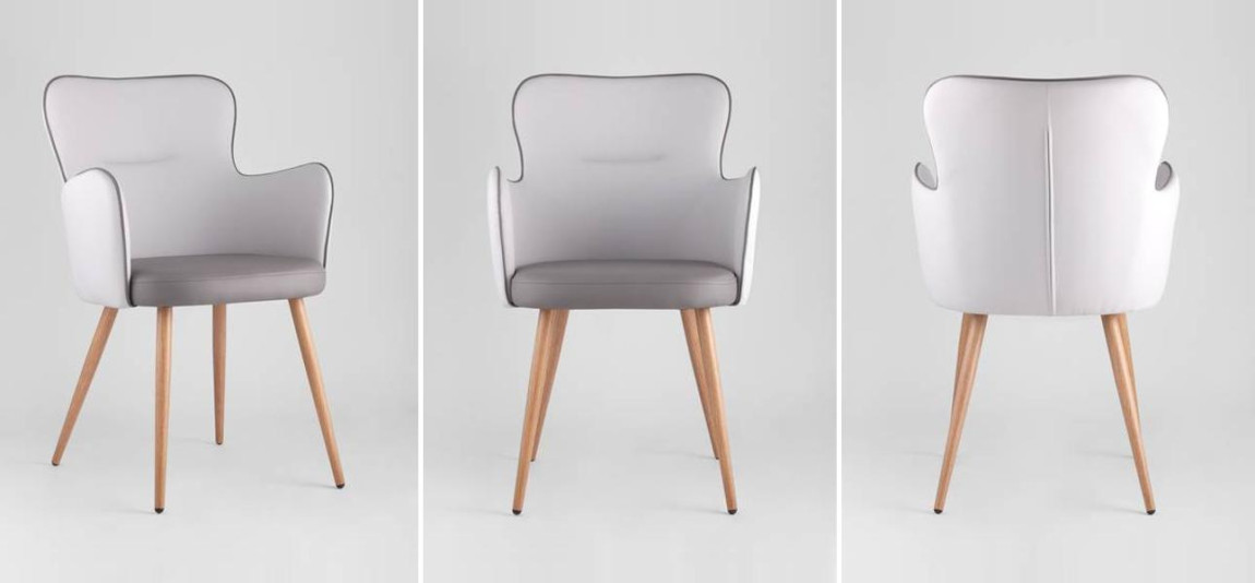 Стул Space Chair Серая Экокожа
