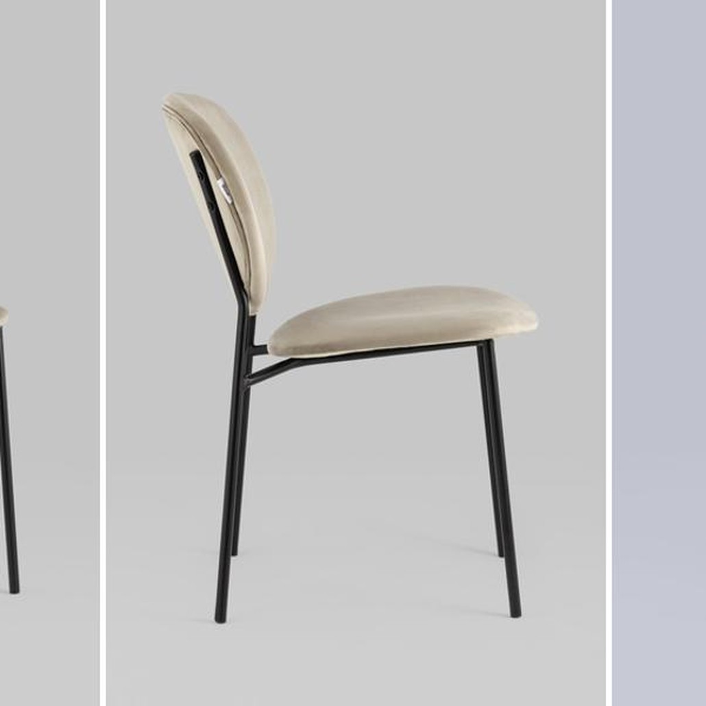 Стул Stanley Chair Бежевый Велюр