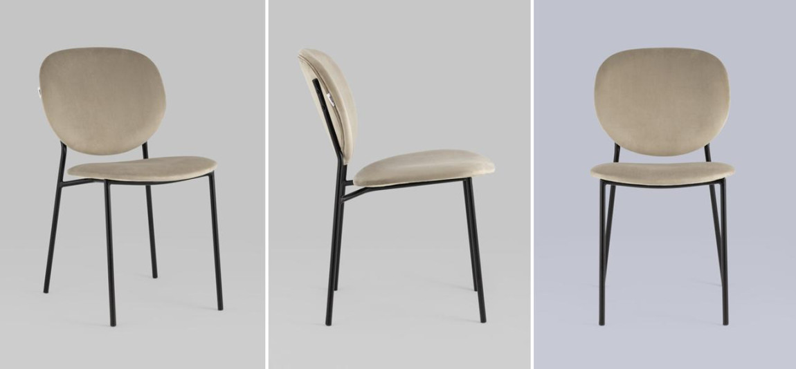 Стул Stanley Chair Бежевый Велюр