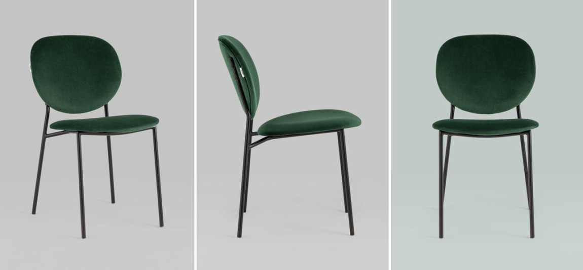 Стул Stanley Chair Зеленый Велюр