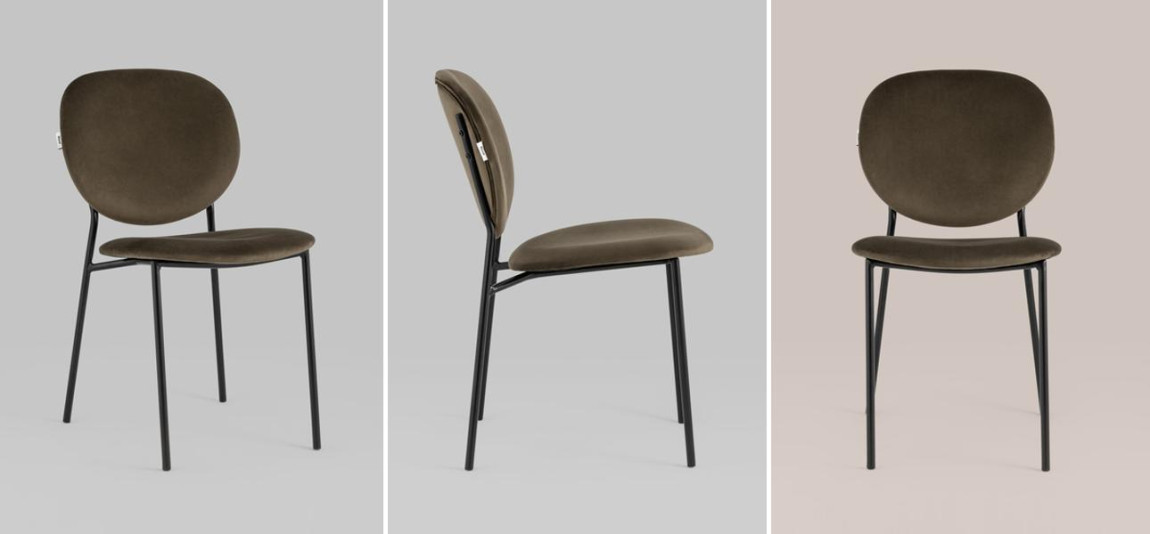 Стул Stanley Chair Коричневый Велюр