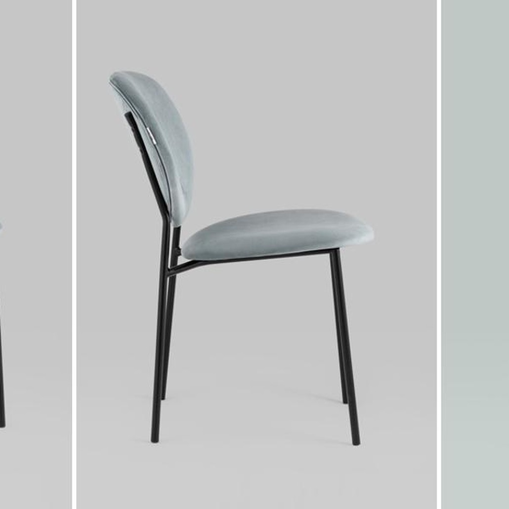 Стул Stanley Chair Пыльно-Голубой Велюр