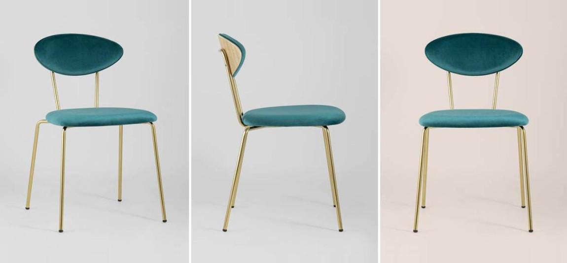 Стул Stanley II Бирюзовый Велюр
