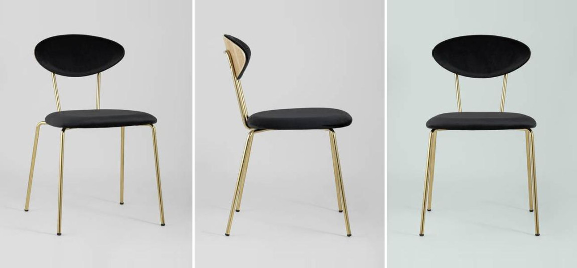 Стул Stanley II Черный Велюр