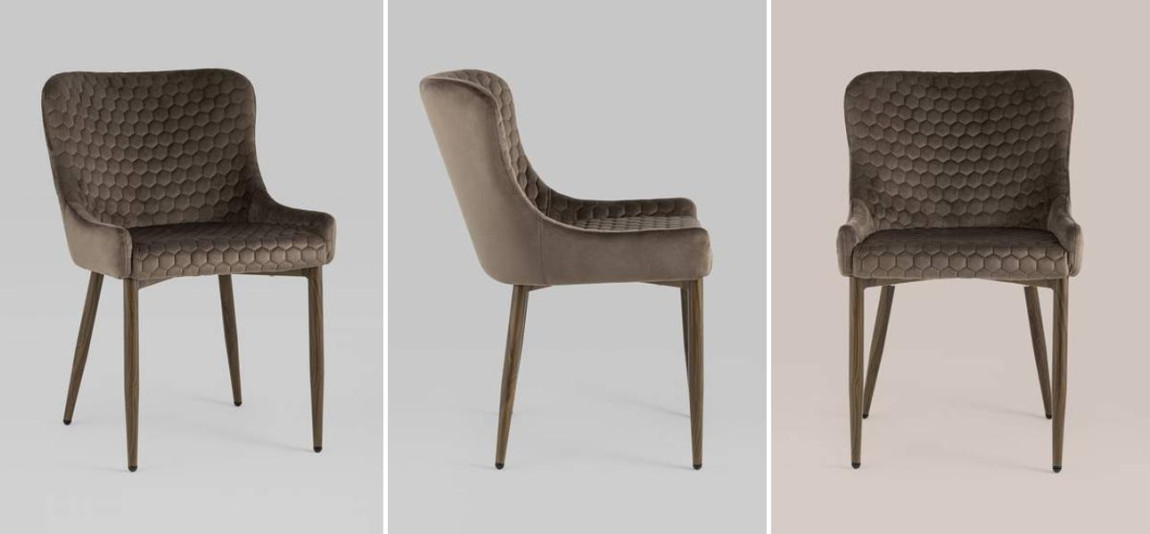 Стул Stitch Honey Chair Коричневый Велюр