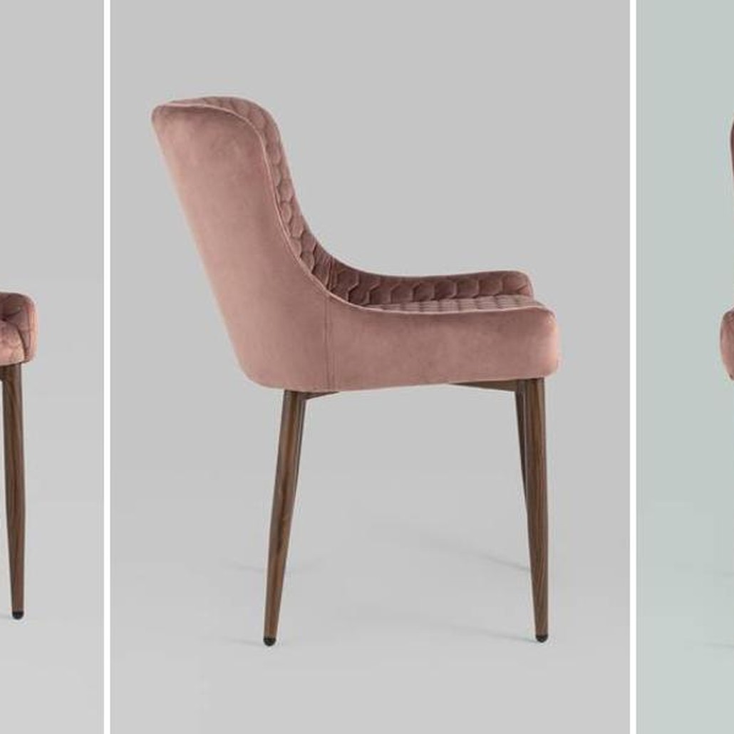 Стул Stitch Honey Chair Пыльно-Розовый Велюр