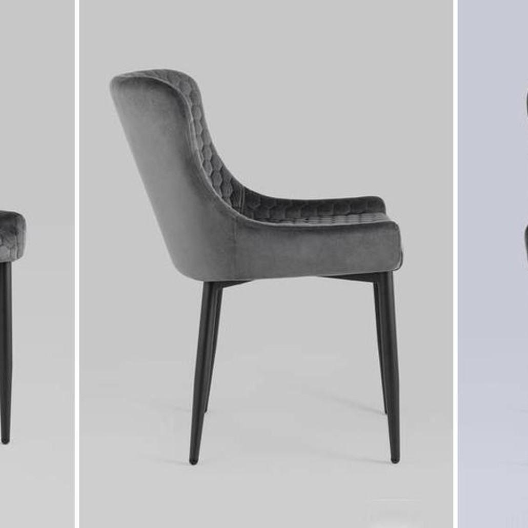 Стул Stitch Honey Chair Серый Велюр