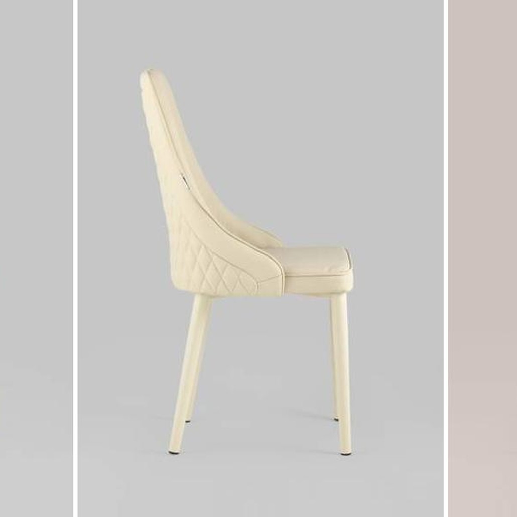 Стул Versailles Chair Кремовая Экокожа белые ножки