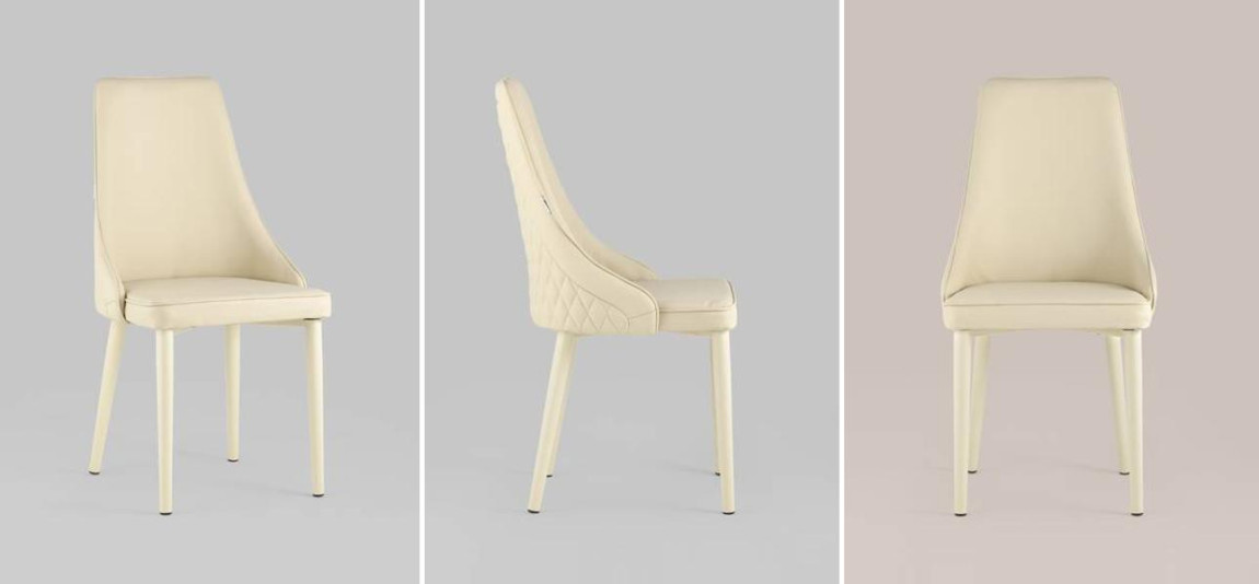 Стул Versailles Chair Кремовая Экокожа белые ножки