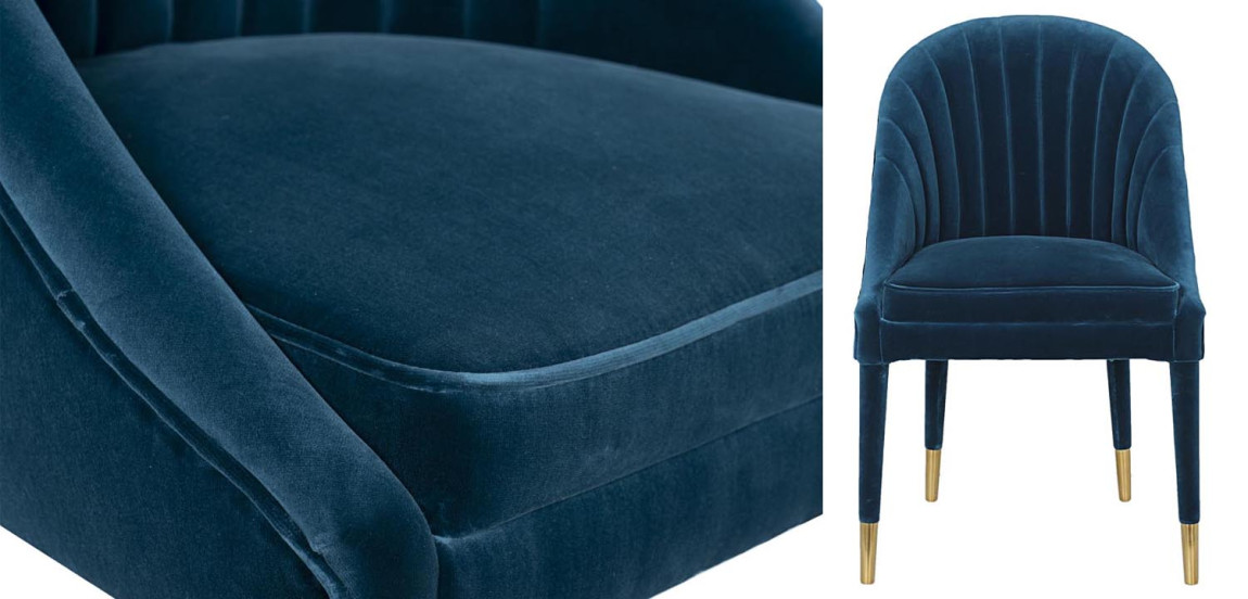 Стул Walton Chair blue velor