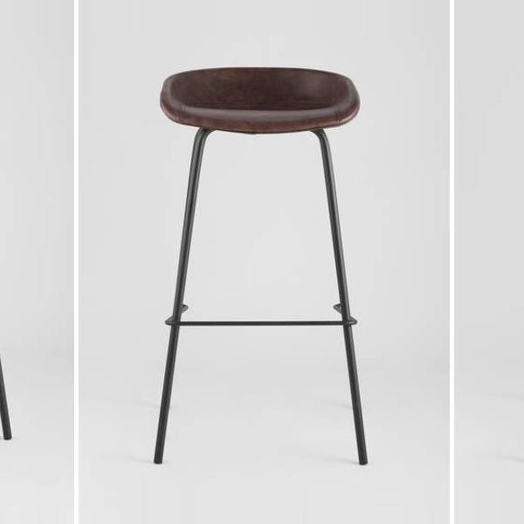 Стул Барный без Спинки Винтажная Коричневыя Экокожа Vendramin Bar Chair
