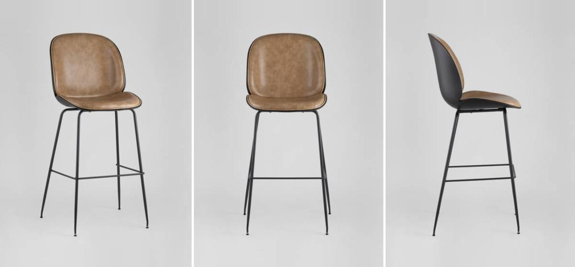 Стул Барный Винтажная Коричневыя Экокожа Vendramin Bar Chair