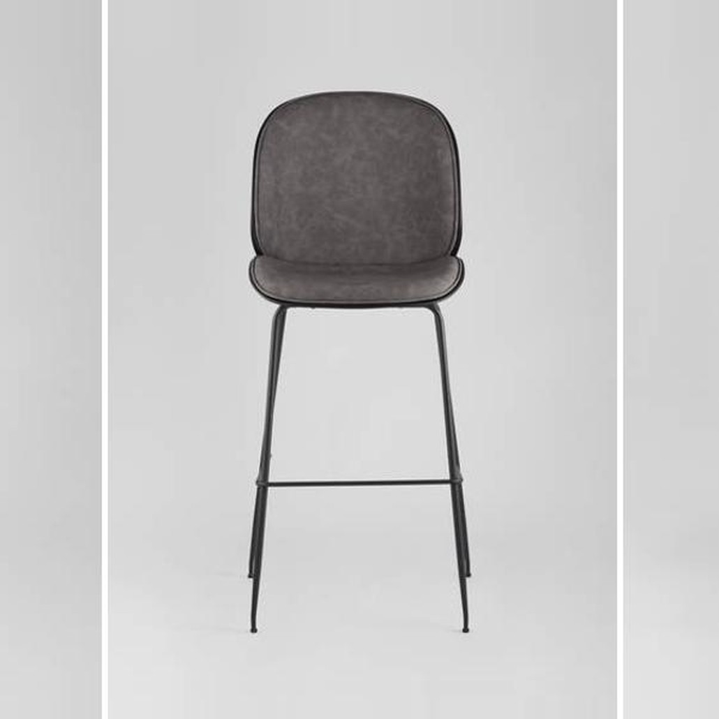 Стул Барный Винтажная Серая Экокожа Vendramin Bar Chair