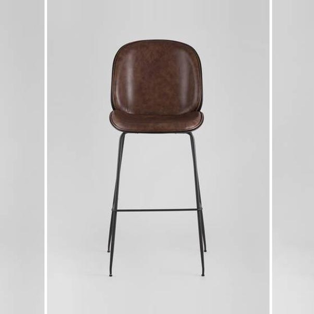 Стул Барный Винтажная Темно-Коричневыя Экокожа Vendramin Bar Chair