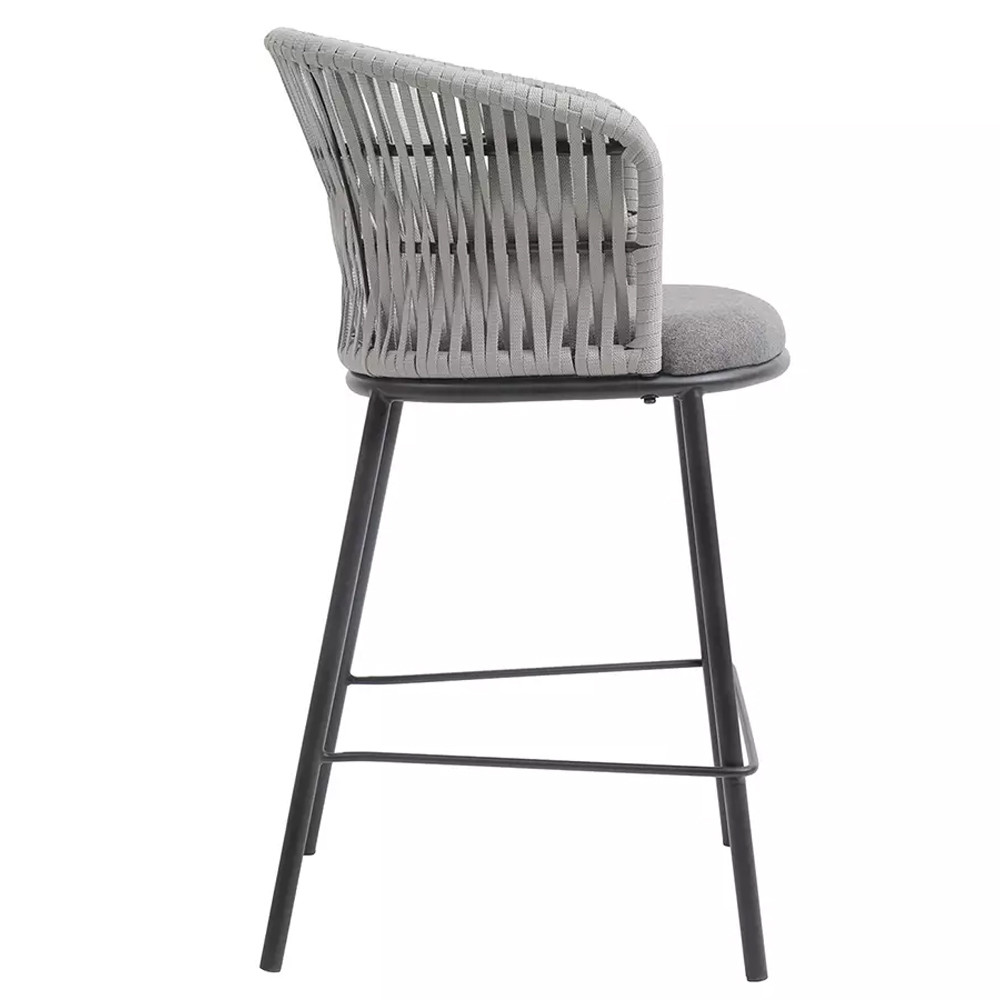 Стул барный с декоративным плетением на спинке и подлокотниках Chair Weave