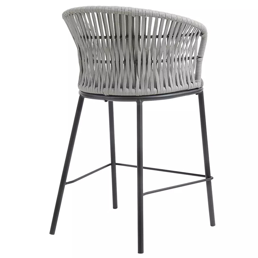 Стул барный с декоративным плетением на спинке и подлокотниках Chair Weave