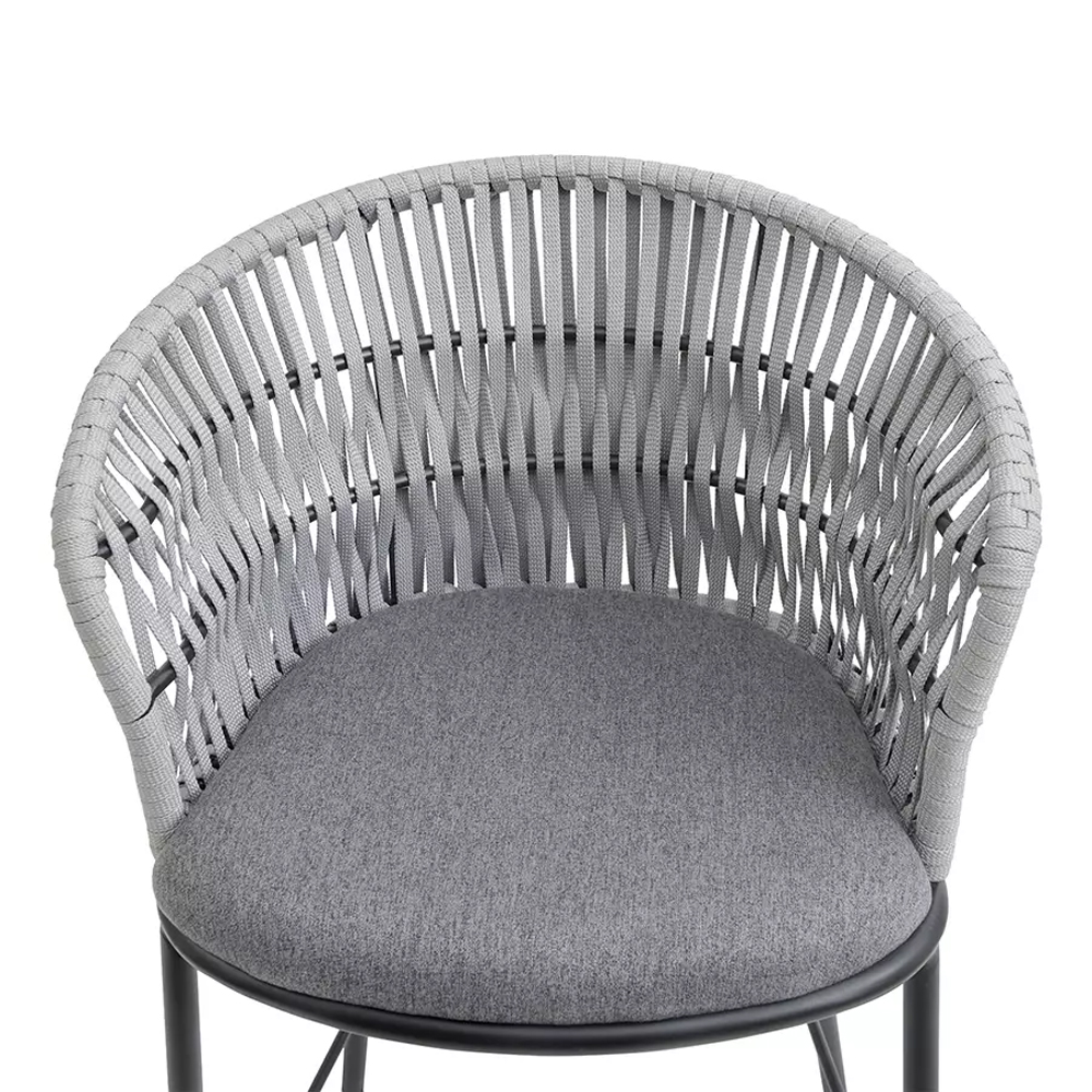 Стул барный с декоративным плетением на спинке и подлокотниках Chair Weave