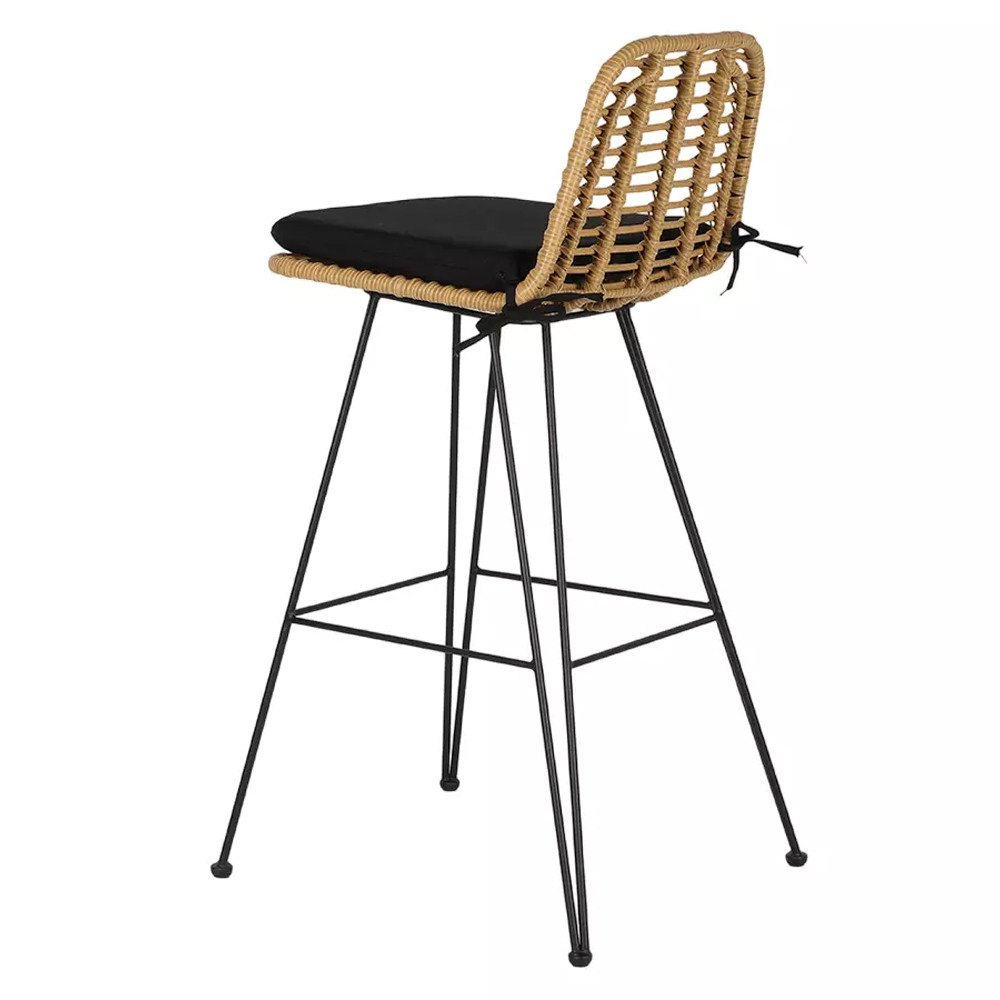 Стул барный с ротанговым плетением Half Bar Chair with Wicker без подлокотников