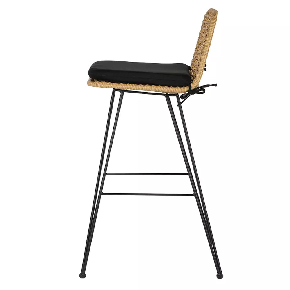 Стул барный с ротанговым плетением Half Bar Chair with Wicker без подлокотников