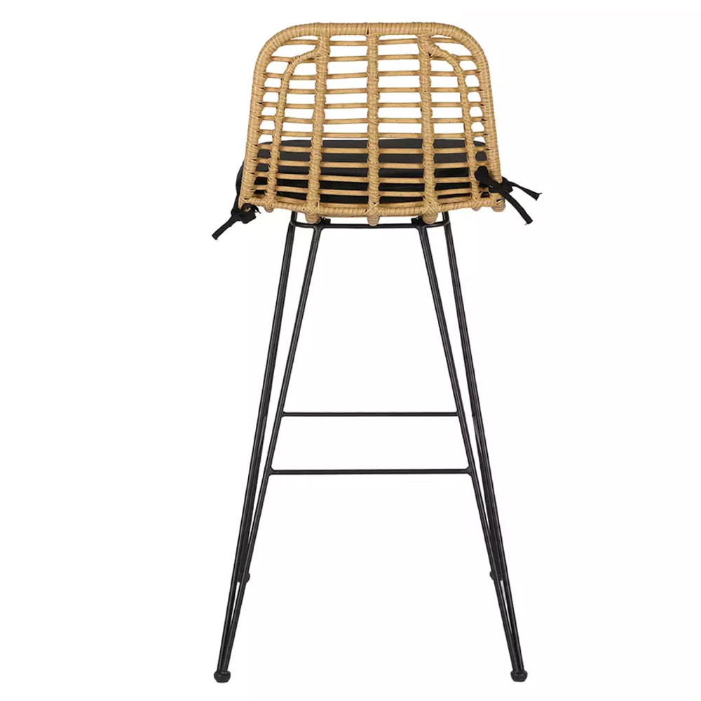 Стул барный с ротанговым плетением Half Bar Chair with Wicker без подлокотников