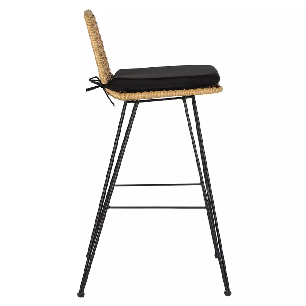 Стул барный с ротанговым плетением Half Bar Chair with Wicker без подлокотников