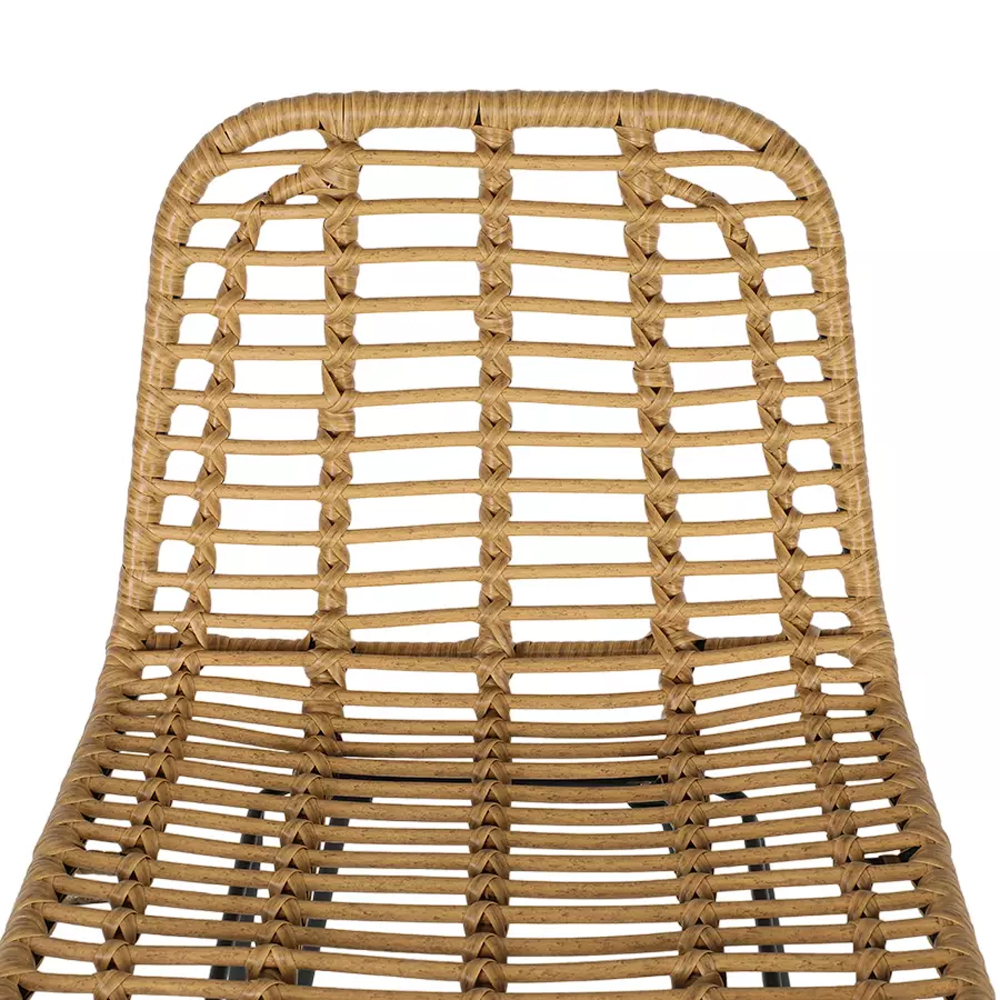 Стул барный с ротанговым плетением Half Bar Chair with Wicker без подлокотников