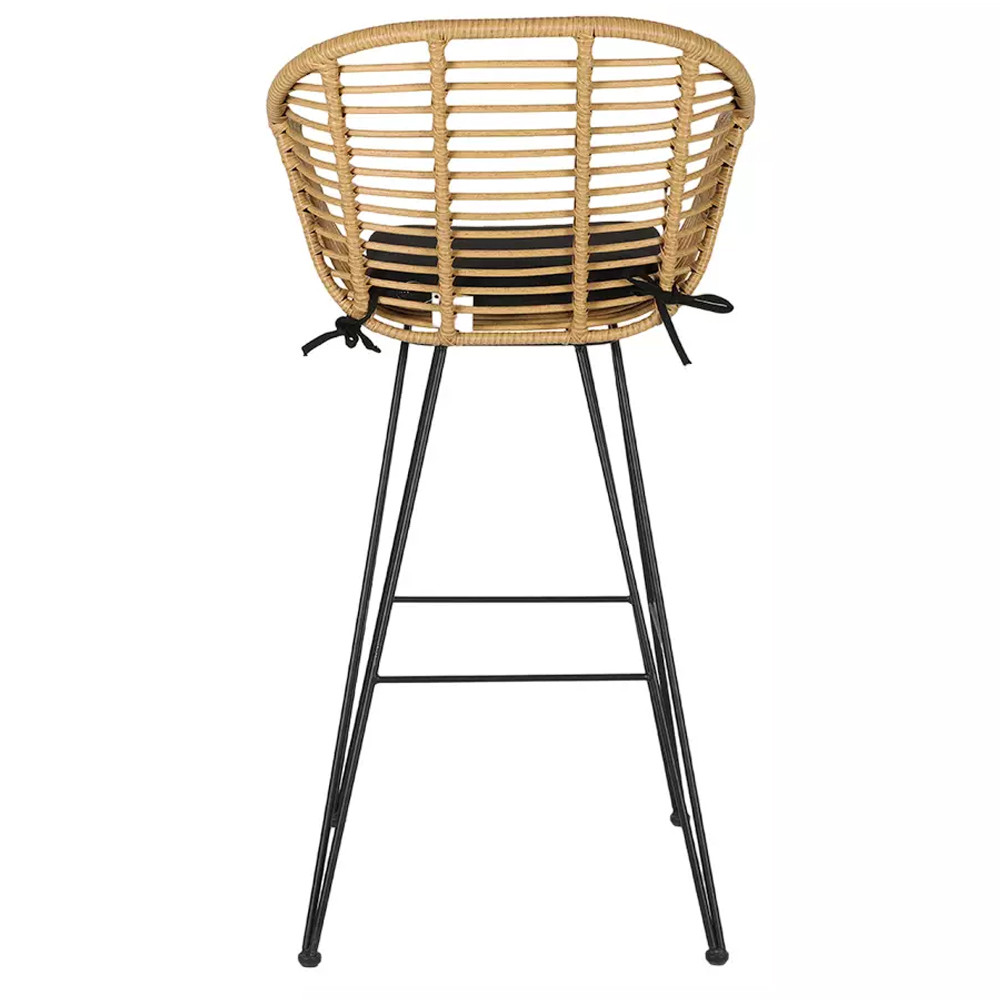 Стул барный с ротанговым плетением Half Bar Chair with Wicker с подлокотниками