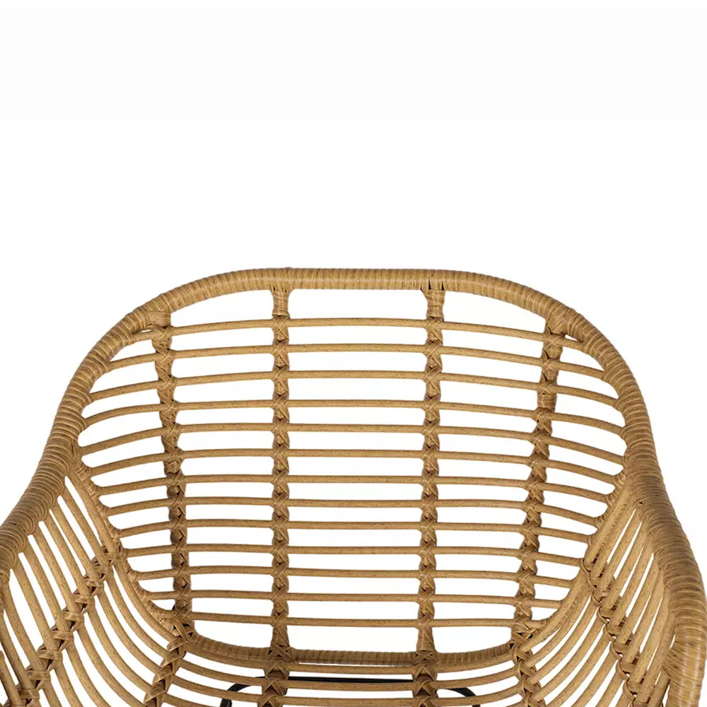 Стул барный с ротанговым плетением Half Bar Chair with Wicker с подлокотниками