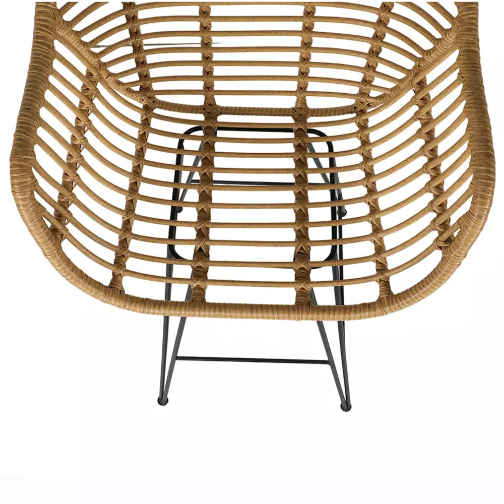 Стул барный с ротанговым плетением Half Bar Chair with Wicker с подлокотниками