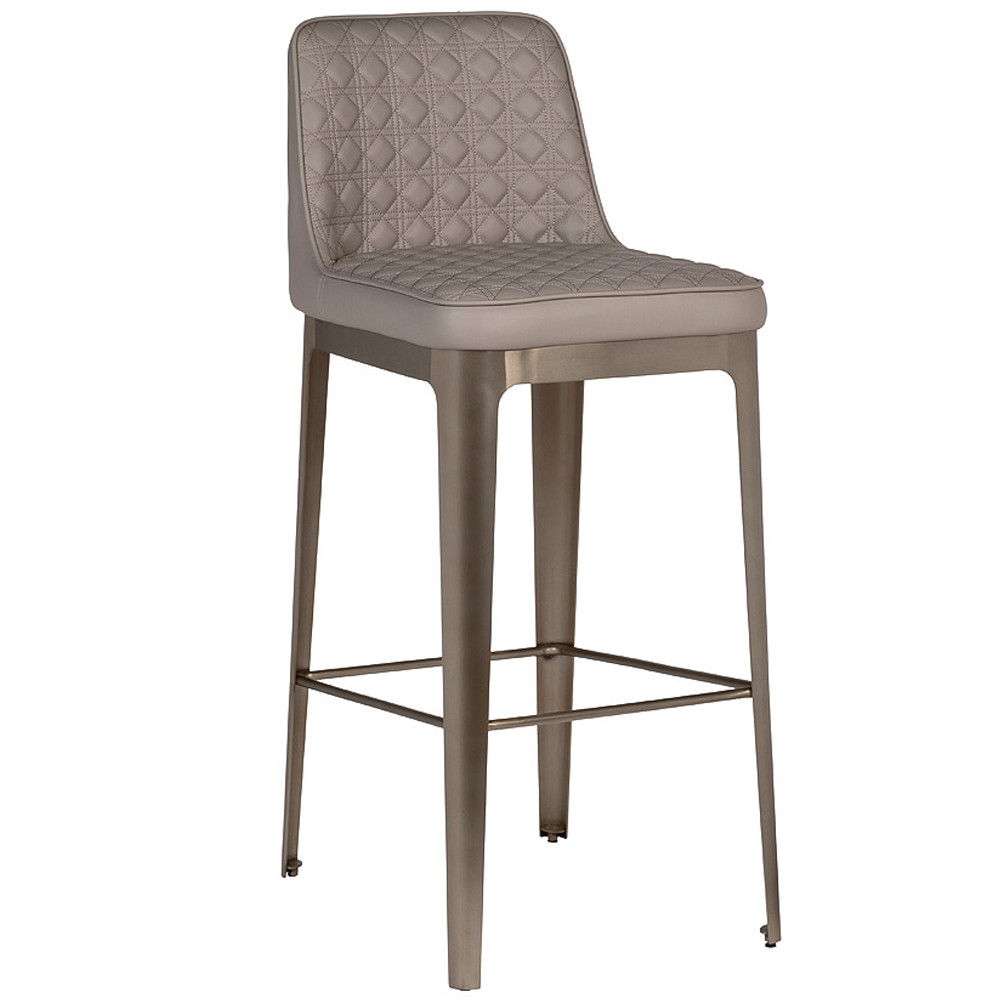 Стул барный светло-серый из экокожи Spectacular High Bar Stool