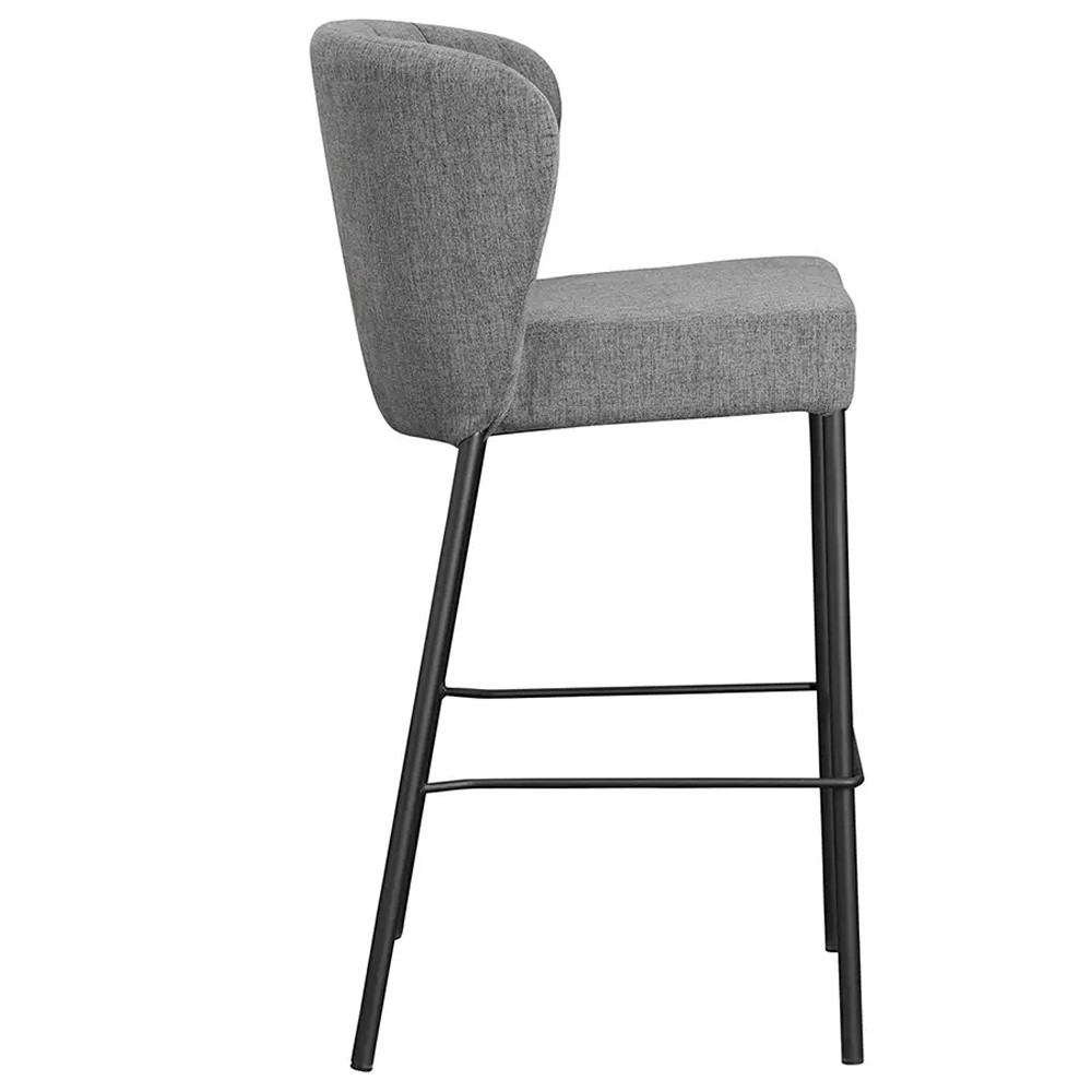 Стул барный серый с широкой закругленной спинкой Bar Chair Gray