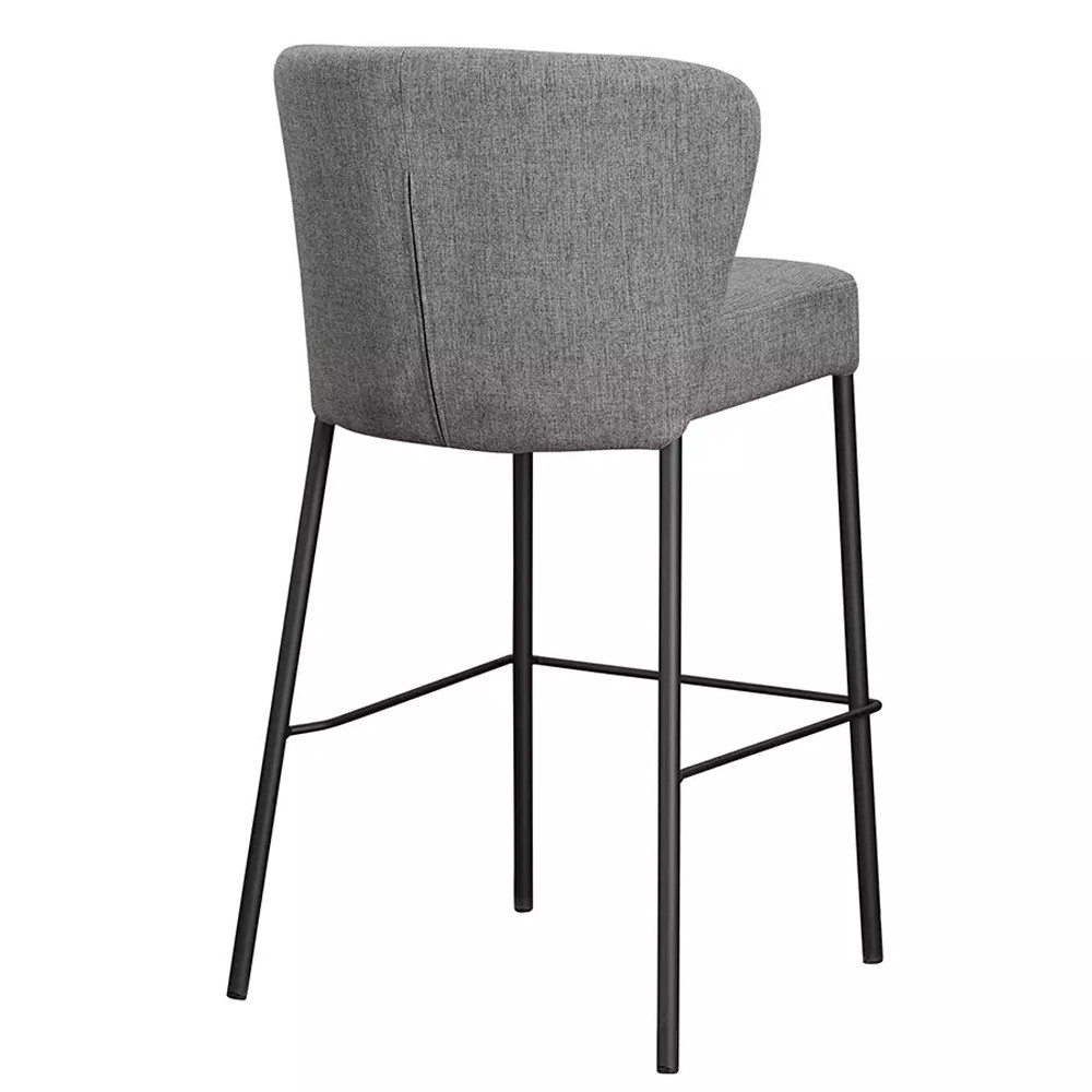 Стул барный серый с широкой закругленной спинкой Bar Chair Gray
