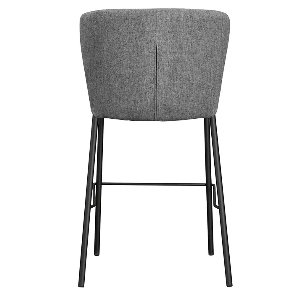 Стул барный серый с широкой закругленной спинкой Bar Chair Gray