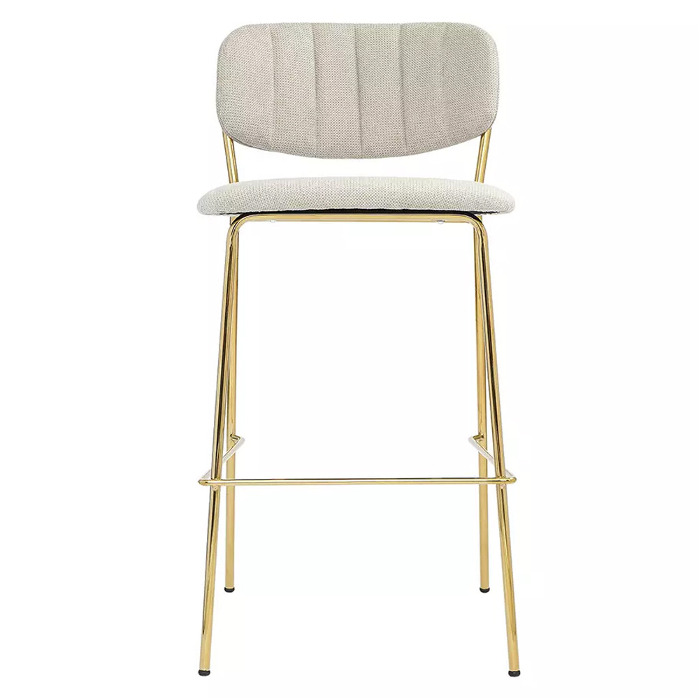 Стул барный широкой полукруглой спинкой на золотистых ножках Chair Smooth Shapes